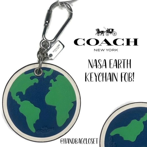 Coach NASA Earth Globe Key Chain Fob F45912 Keychain - Picture 1 of 6